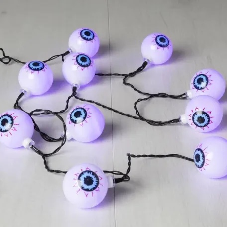 illuminew happy Halloween eyes 30 led bulbs 16ft lights, purple