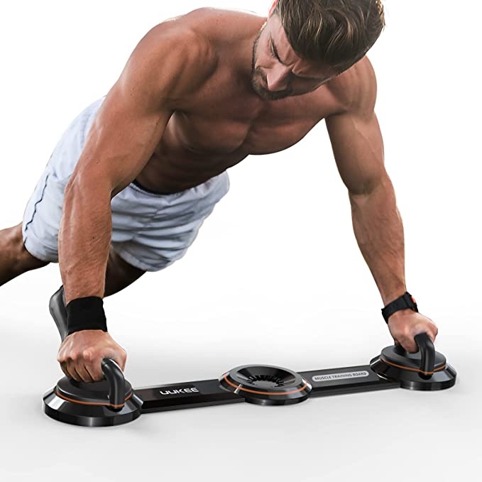 UUKEE Push Up Bar Upgraded Push Up Board for Strength Training 10-in-1 Pushup Stand Elite System with 360° Adjustable Workout Handles for Home Gym