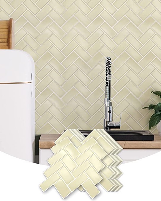 Art3d Herringbone Peel and Stick Backsplash Tile (1 Tile, Thicker Version) 10 Sheets 