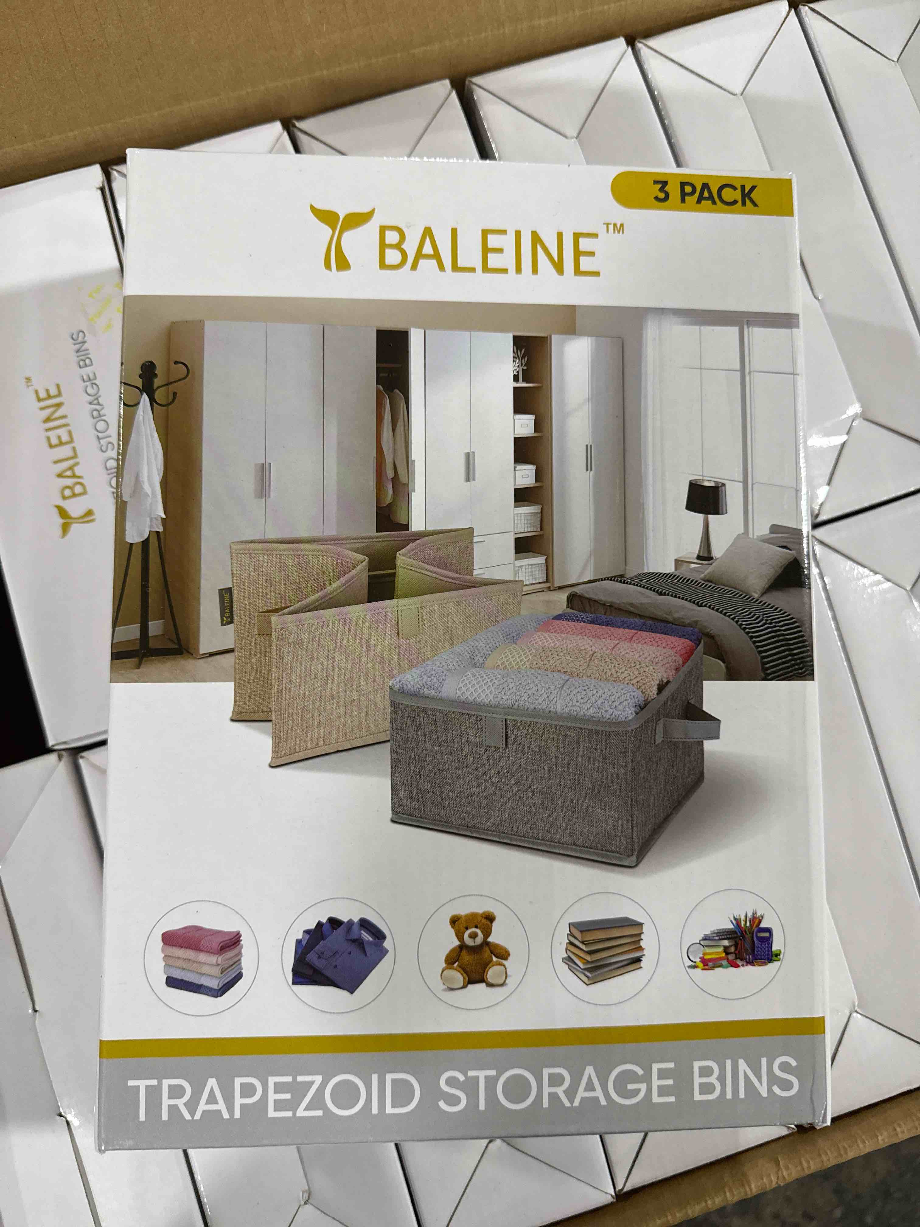 BALEINE three pack trapezoid storage bins