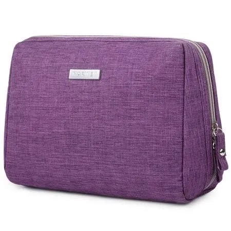 BALEINE Large Makeup Bag Toiletry Bag for Women Travel Size Toiletries Cosmetic Bag, Purple, 1-Pack