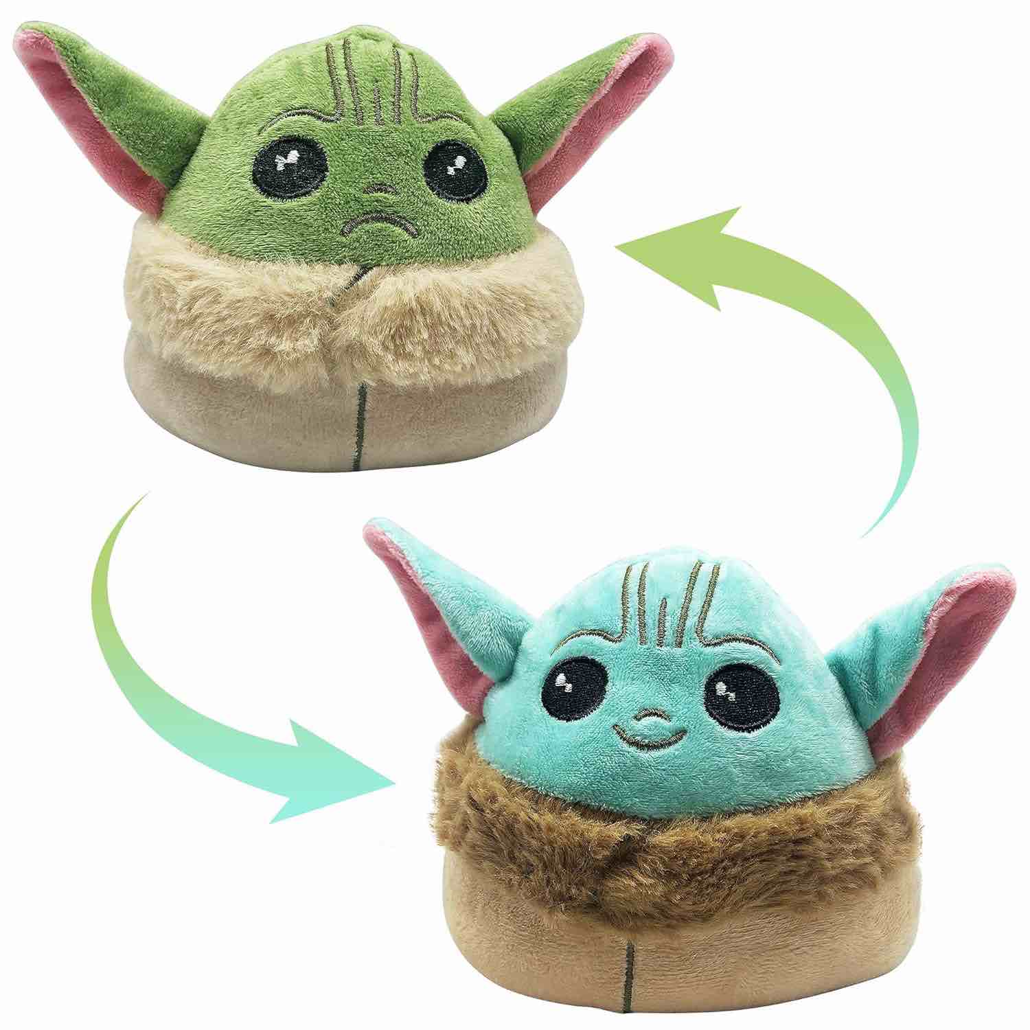 Vatitont 5.5 Inches Reversible Yoda Grogu Plush Toys/ Double-Sided Flip Stuffed Animal Octopus Plushie Toy To Show Your Mood-Gifts Ideal For Kids & Adults (Blue To Green)