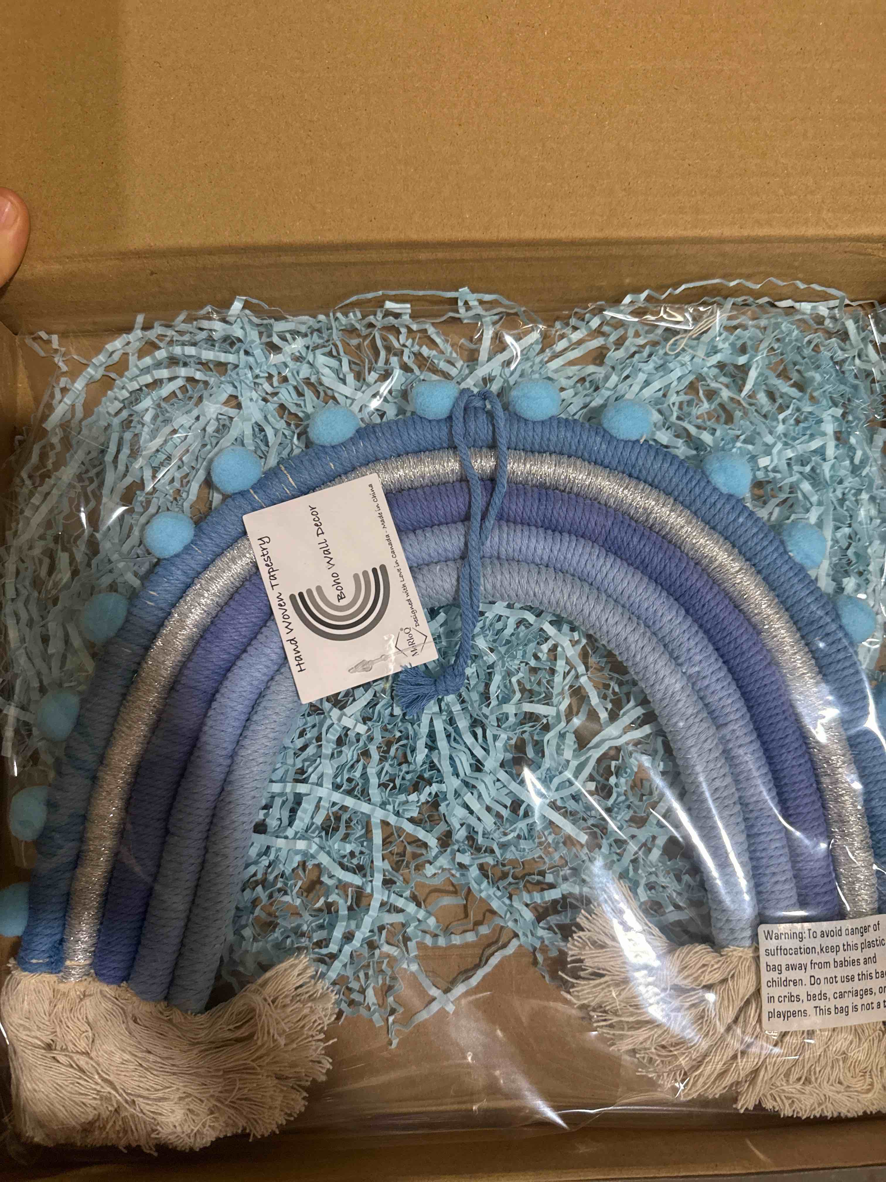 Condition photo showing Brand New for rainbow wall hanging tapestry for boys blue