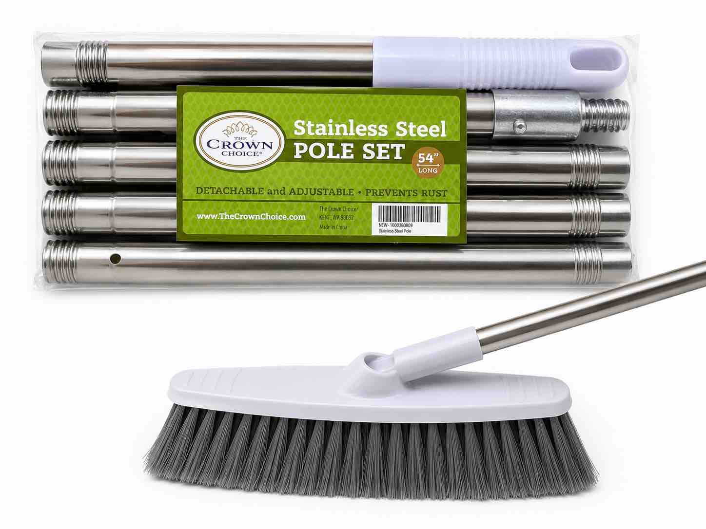 stainless steel pole set 54 inches long