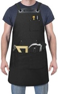 Heavy Duty Waxed Canvas Apron, 16oz Thick Canvas Multi-Functional Work PRO Apron, Gray