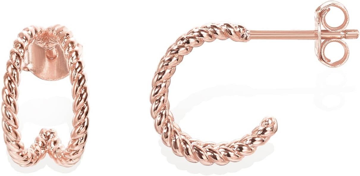 pavoi 14k gold plated sterling silver posts split huggie hoop earrings for women - dainty multi hoop huggie earrings