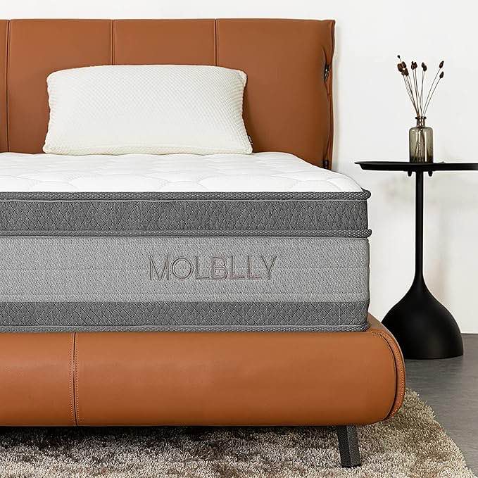 Molblly Full Mattress, 12 Inch Cooling-Gel Memory Foam and Individually Pocket Innerspring Hybrid Mattress, Full Bed Mattress in a Box, CertiPUR-US Certified,54â??*75â??, Medium Firm Full Size Mattress