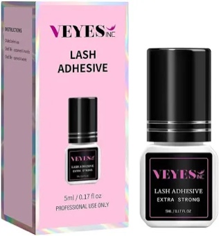 VEYES INC Eyelash Extension Glue Extra Strong Professional Lash Glue 5ml 1 Sec Drying 8 Weeks Retention Black