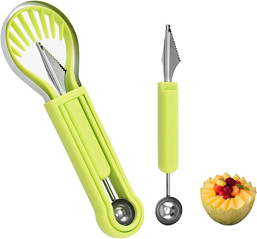 hendiy 4-in-1 melon baller, green