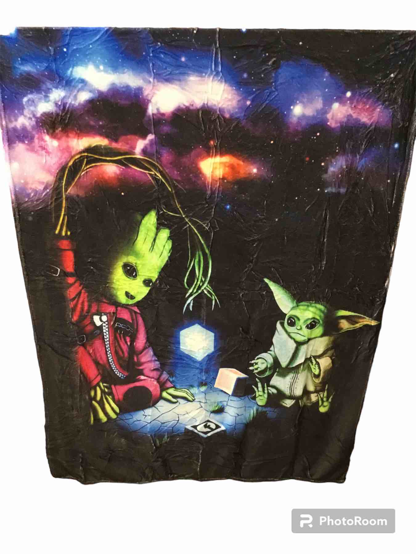 CUTE CARTOON FLANNEL BLANKET(GROOT & GROGU) 50”X40”