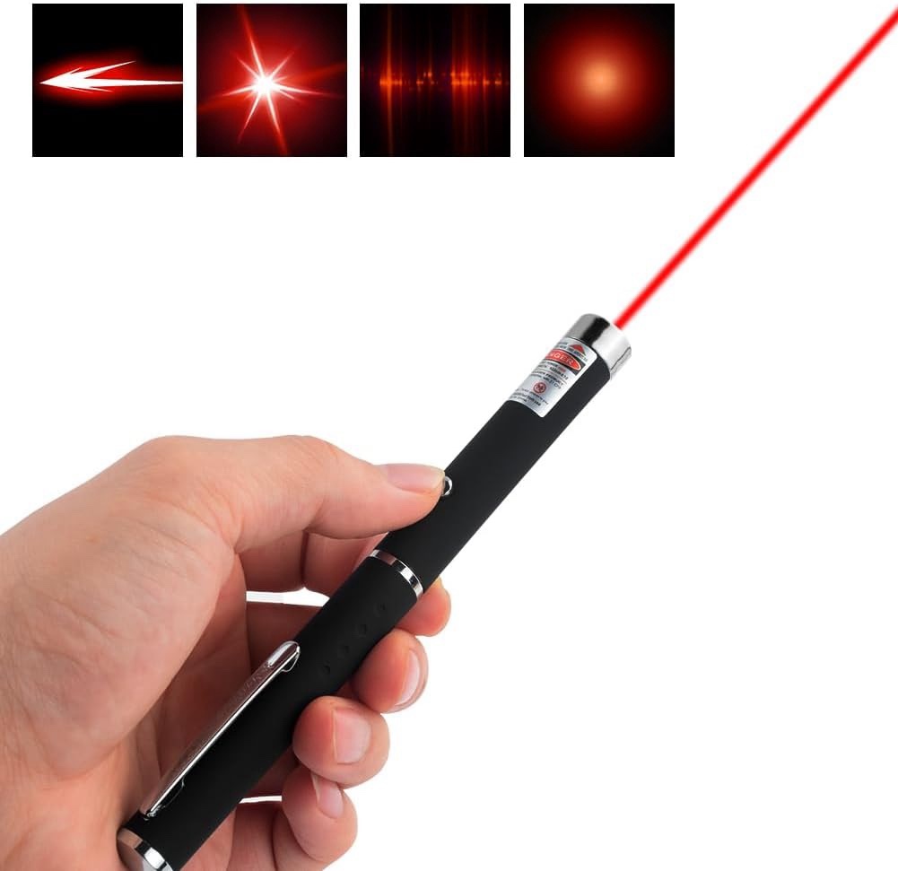ZHANGKUN USB Rechargeable Laser Pointer for Cats Pet Kitten Dogs Laser Pen Toys Cat Pointer for Indoor Training Pet Laser Toy Lazer Pointer Pen Tease Cat Red Laser Light (Red)