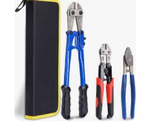 KOTTO Bolt Cutter Pliers Set Industrial Heavy Duty Soft Rubber 14" and Mini 8" High Leverage Cable Cutter with Carrying Case Easily Cut Locks, Barbed Wire, Thick Wire