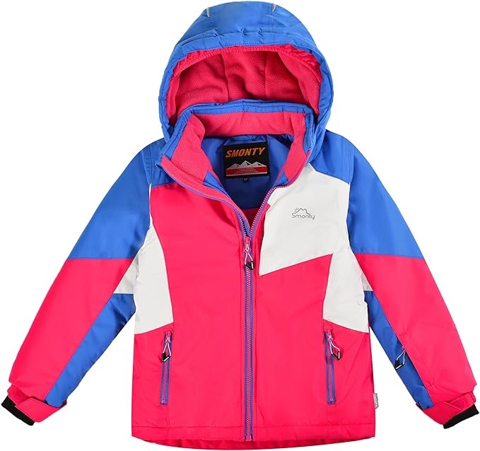 Girls Ski Jacket for Kids Snow Hooded Coats Warm Winter Jacket Snowboard Windbreaker Hooded Raincoat