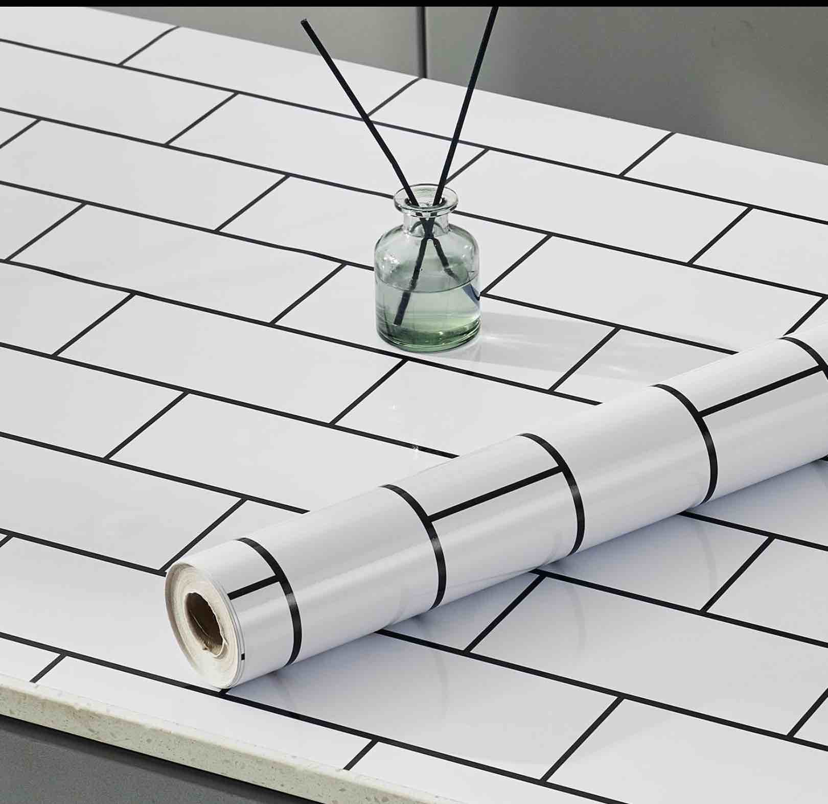 LONGYONG Brick Wallpaper Peel and Stick Countertops Contact Paper Removable Wallpaper Peel and Stick for Kitchen Bedroom Bathroom Cabinets Drawers Self Adhesive Waterproof 11.8x78.7inches White Brick 11.8" x 78.7"