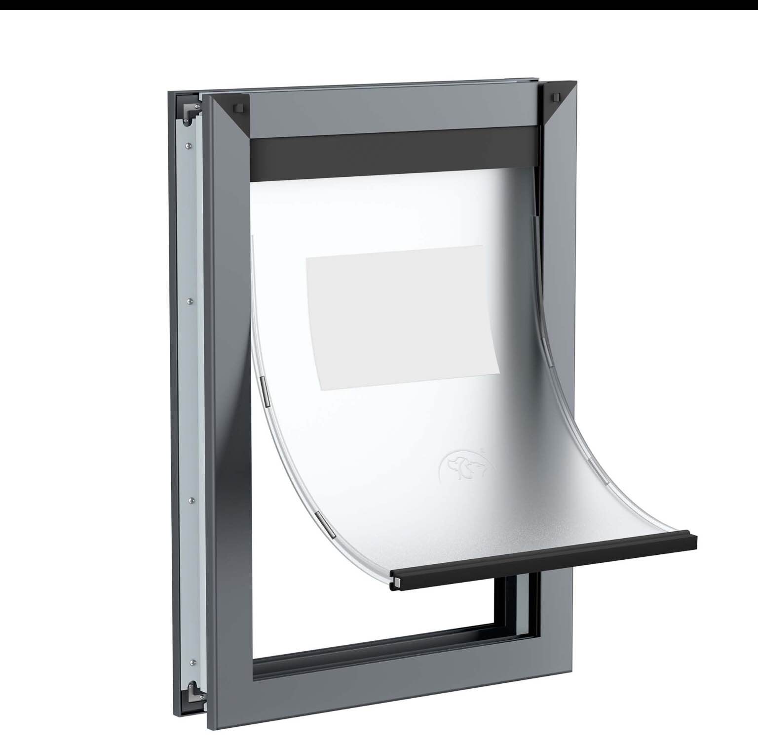 Smoky Gray Large Dog Doors for Large Dogs with Magnetic Flap, Rugged Aluminum Frame Doggie Doors for Medium, Large, and X-Large Dogs