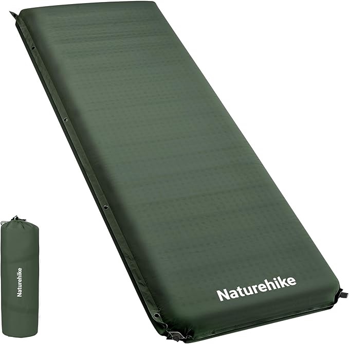 75 in. L x 26 in. W Blue Outdoor Portable Sleeping Pad Lightweight Self-Inflating Sleeping Mat for Hiking, Camping, Green