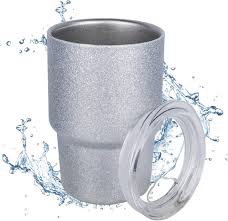 Joytra Bling Mini Tumbler Shot Glass, 3oz Shot Glass Tumbler,Diamond Tumbler Shot Glass,Glitter Small Shot Glass Tumbler for Serving Spirits,Travel,Camping(1pcs) (Silver)