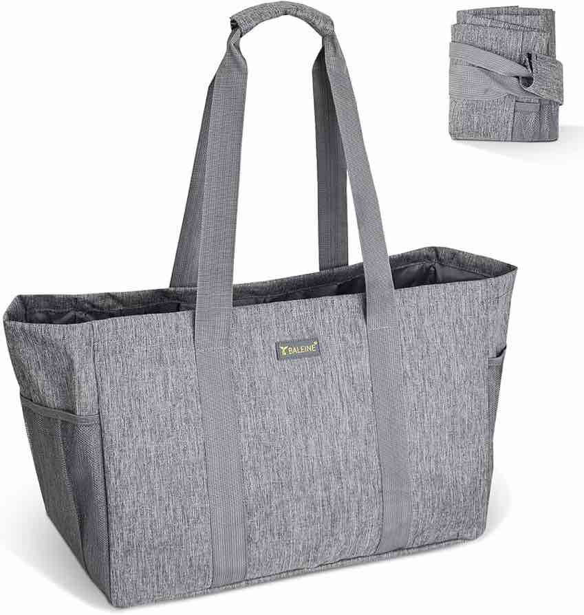 Baleine utility tote bag with interior zipper pocket grey