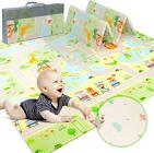 Foldable,Reversible, Waterproof Baby & Toddler' s Play Mat–71x59Inch Safe Play Area with Animal Print Design –Easy to Clean, Durable–Perfect for Indoor & Outdoor Crawling Fun Mat (Bear’s Birthday)