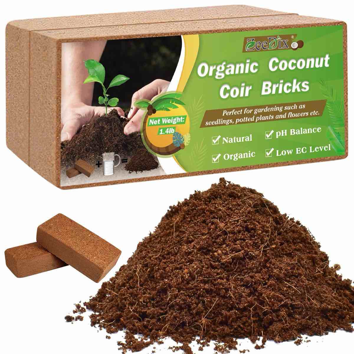 2 Pcs Premium Coconut Coir Compressed 100% Organic Coco Coir Brick