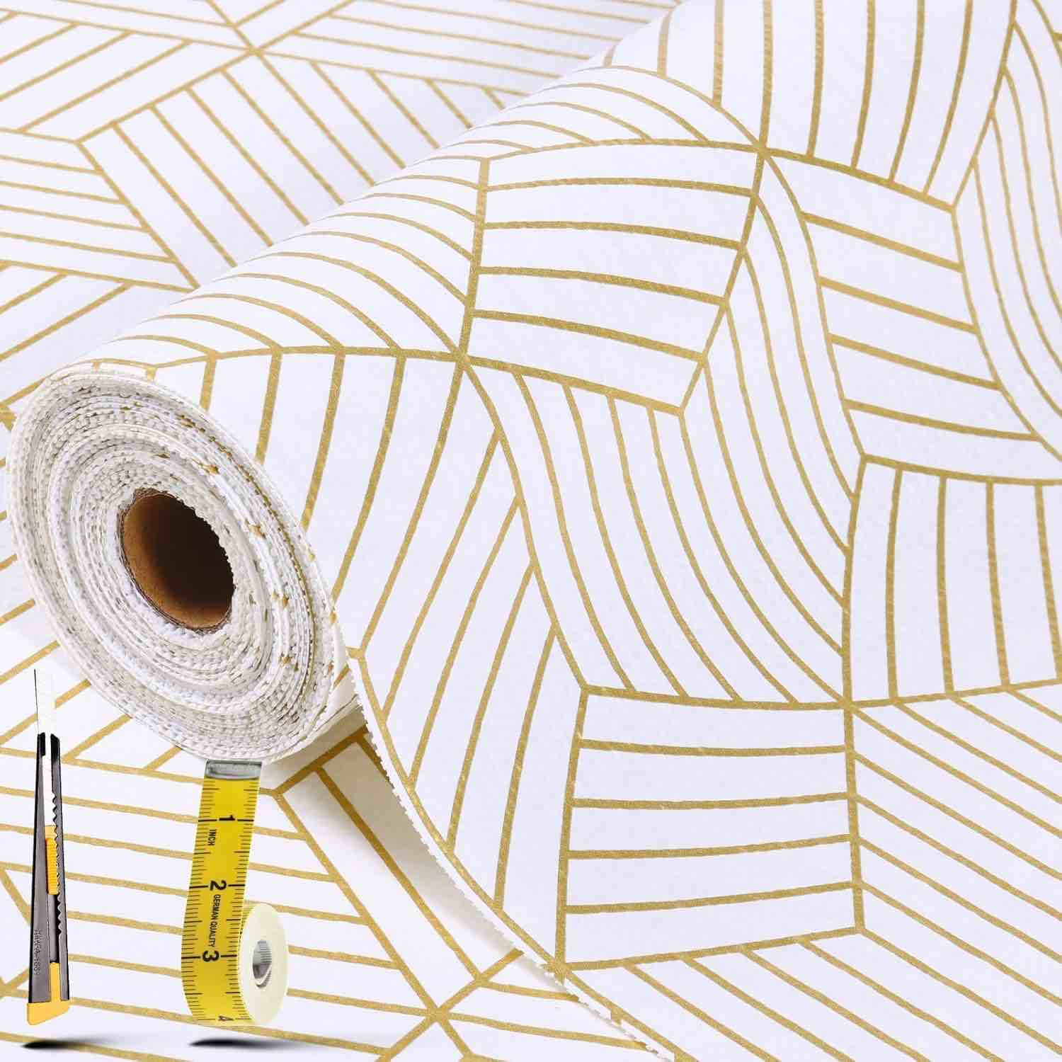 Shelf Liners Cabinet Liner Drawer Liner 24in X 13ft Gold Non Adhesive Strong Grip Non Slip Easy to Clean Waterproof and Washable Liner for Kitchen Cupboard, Desks, Pantry, Tool Box
