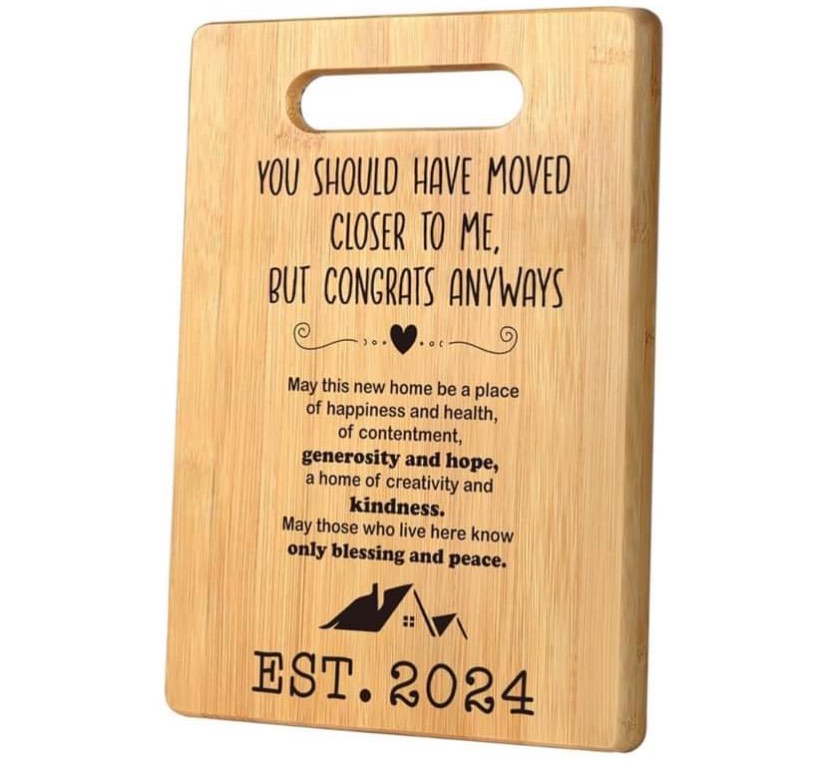 Funny House Warming Gifts New Home Housewarming Gift For New House Owner, New Home Gift Idea, First Home Gift For Couple Neighbor Friends Cutting Board Gift