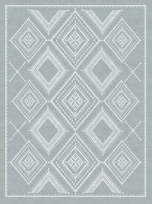 COOVA 8x10 Washable Rug Vintage Rug Traditional Style Thin Mat Retro Kitchen Indoor Distressed Non-Slip Carpet Floral Print Mat Suitable for Living Room, Bedroom, Dining Room,Rhombus