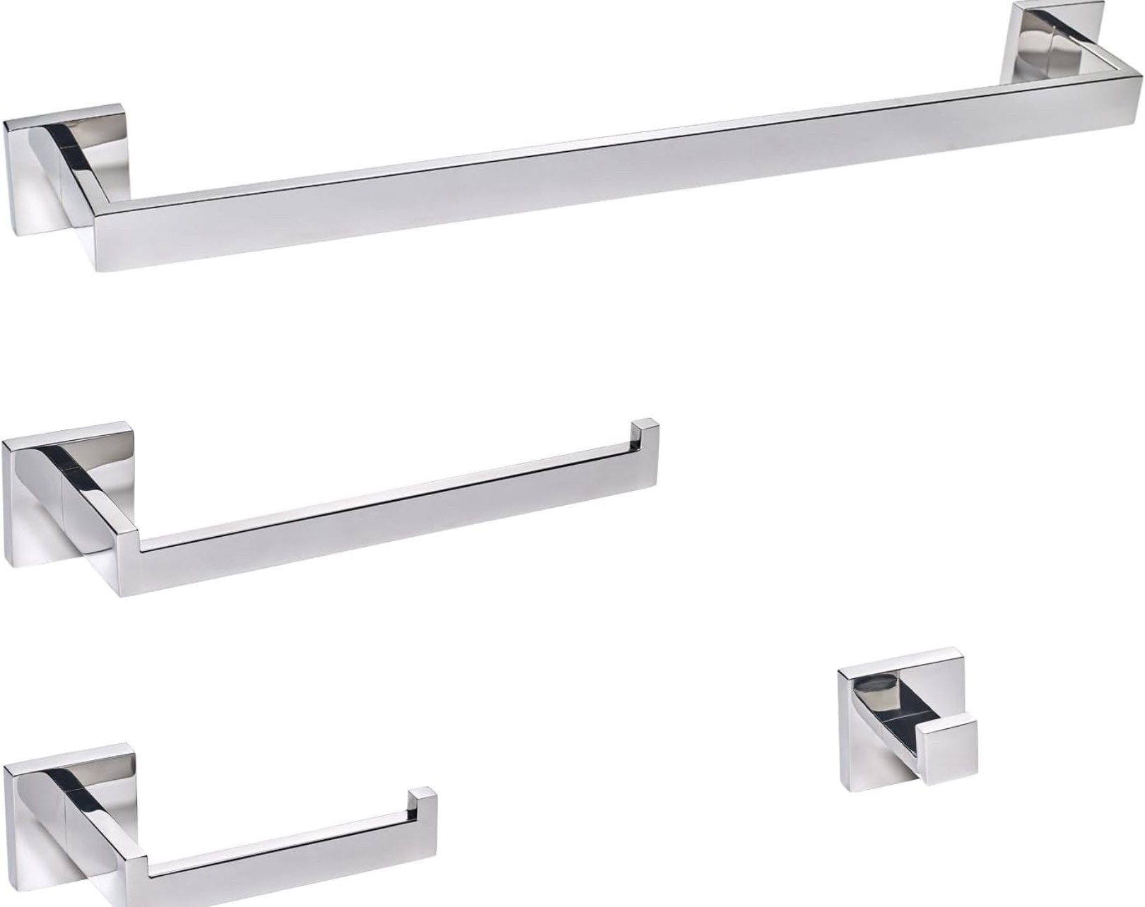 23.6 InchTowel Bar,Hand Towel Holder, Towel Hook and Toilet Paper Holder Stainless Steel Bathroom Accessories Set,Chrome Towel Racks for Bathroom
