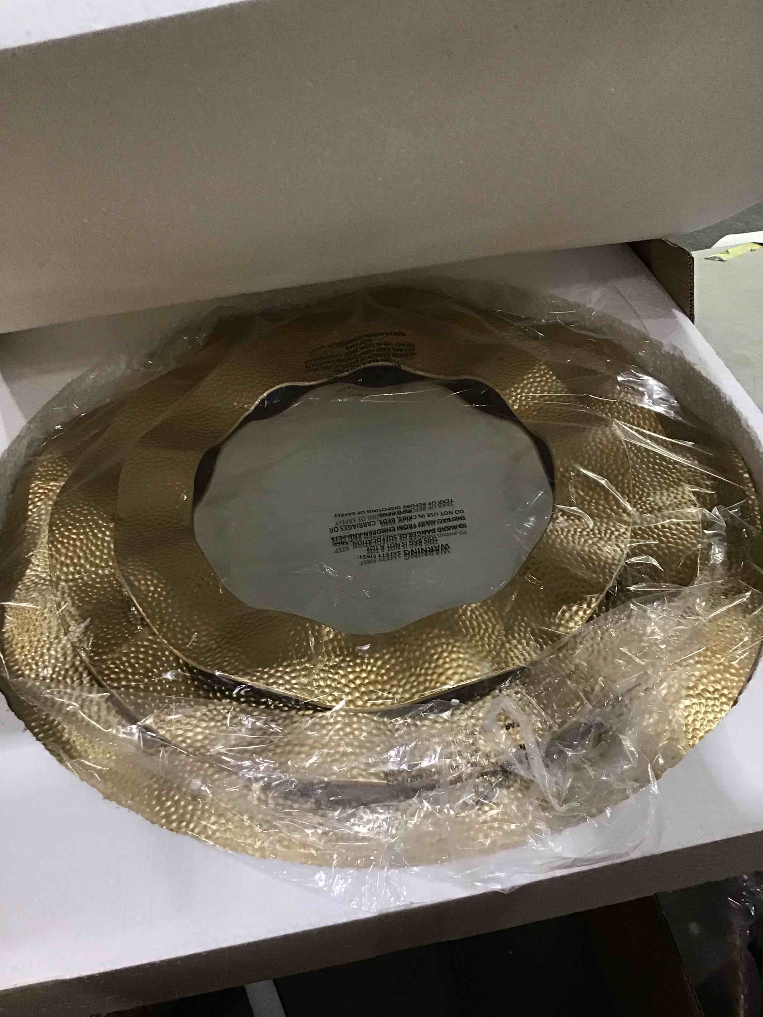 decor wall mirror gold ribbon round