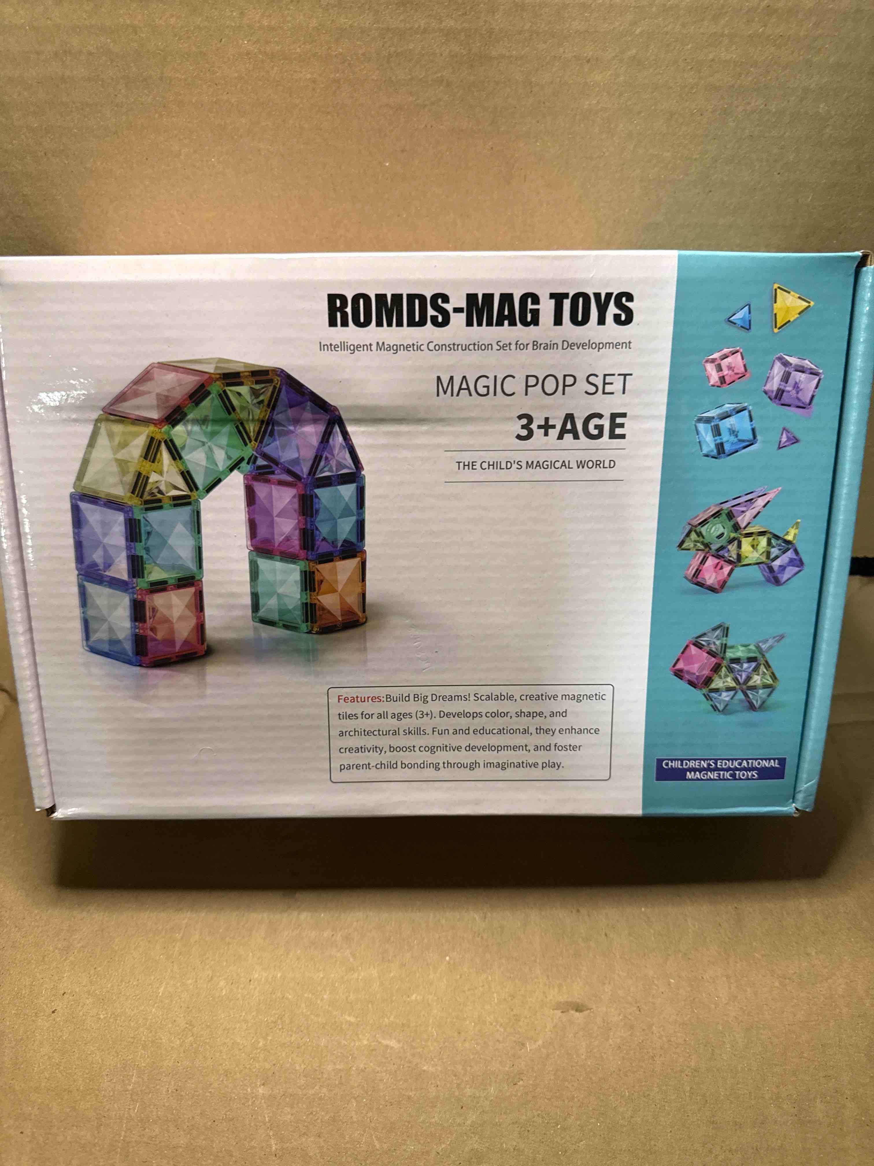 Condition photo showing Brand New for romds-mag toys magic pop set 68 pc building tiles 