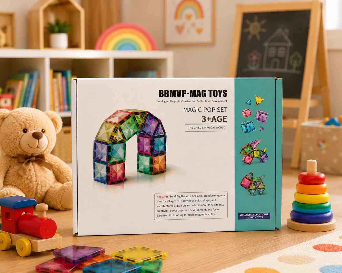 68 pc Magnetic Tile Set
