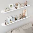 Lifewit Plastic Floating Nursery Book Shelves for Wall Set of 6, 24 inch White Long Kids Bookshelf, Kids Room Bedroom Study Storage Display Organizer Decor