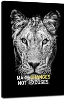 Inspirational Motivational Quotes Leopard Canvas Poster Leopard Wall Art Black and White Wild Animal Wall Decor Picture Artwork for Bathroom Bedroom Office Decoration Ready to Hang [24''W x 36''H]
