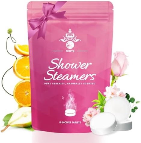 (6 Tablets) MR MIRYE Shower Steamers Aromatherapy, 6 Pack Birthday Gifts for Mom Women Men, Floral Fruity Fragrances for Women Birthday Unique, Shower Bombs for Her Him, Mother's Day Gifts for Personal Care