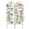 *similar to stock photo*Metal Garden Trellis for Climbing Plants 2-Pack Fence Panels Retro