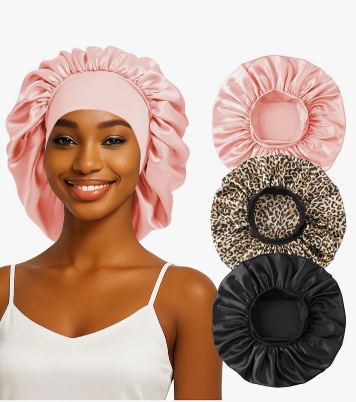 Condition photo showing Brand New for 1PCS Silk Sleep Bonnet for Women, Large Satin Hair Caps with Elastic Band for Curly Hair and Frizz Control