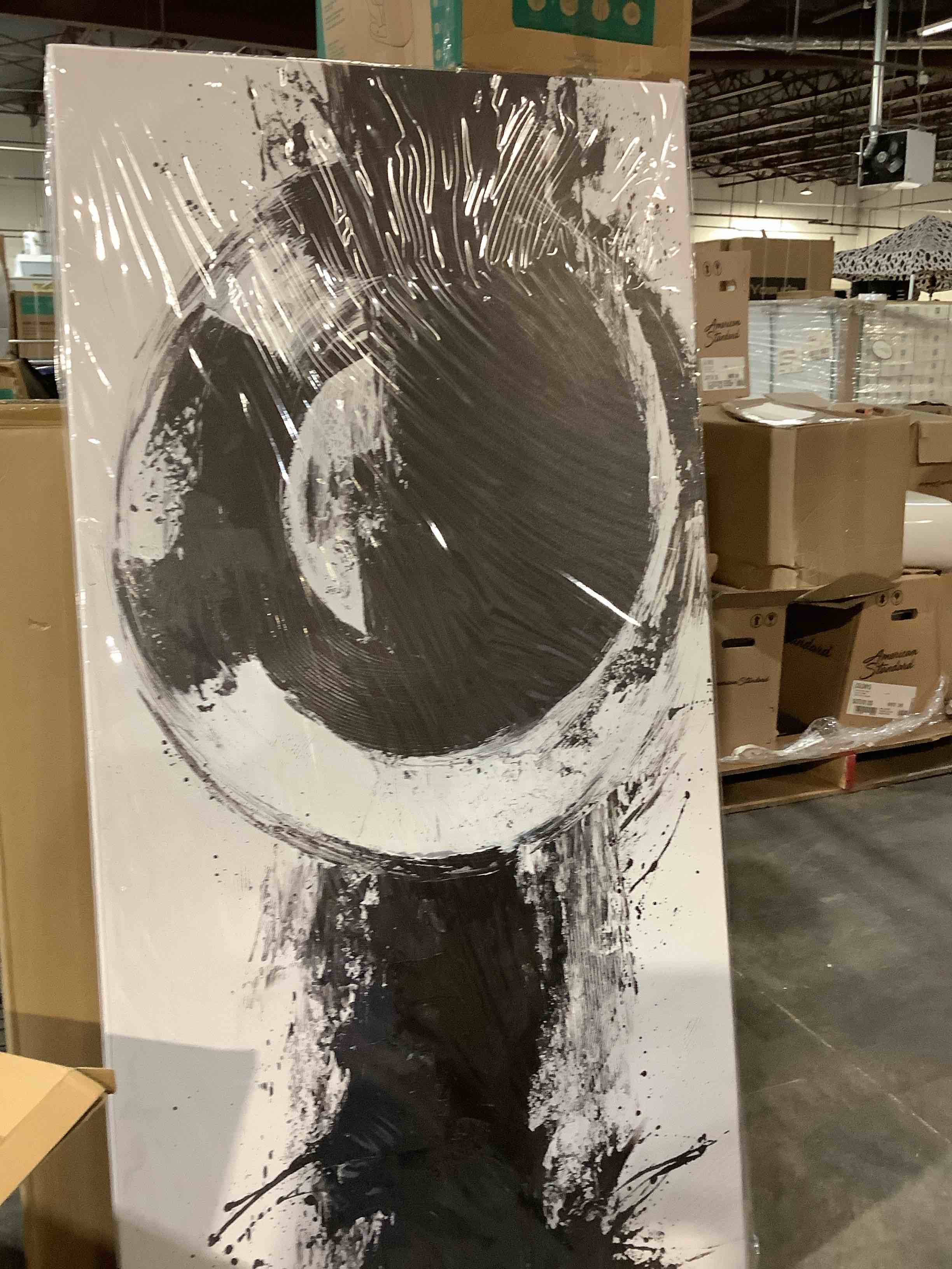 CANVAS WALL MODERN ART DECOR, BLACK AND WHITE, 29” x 58”