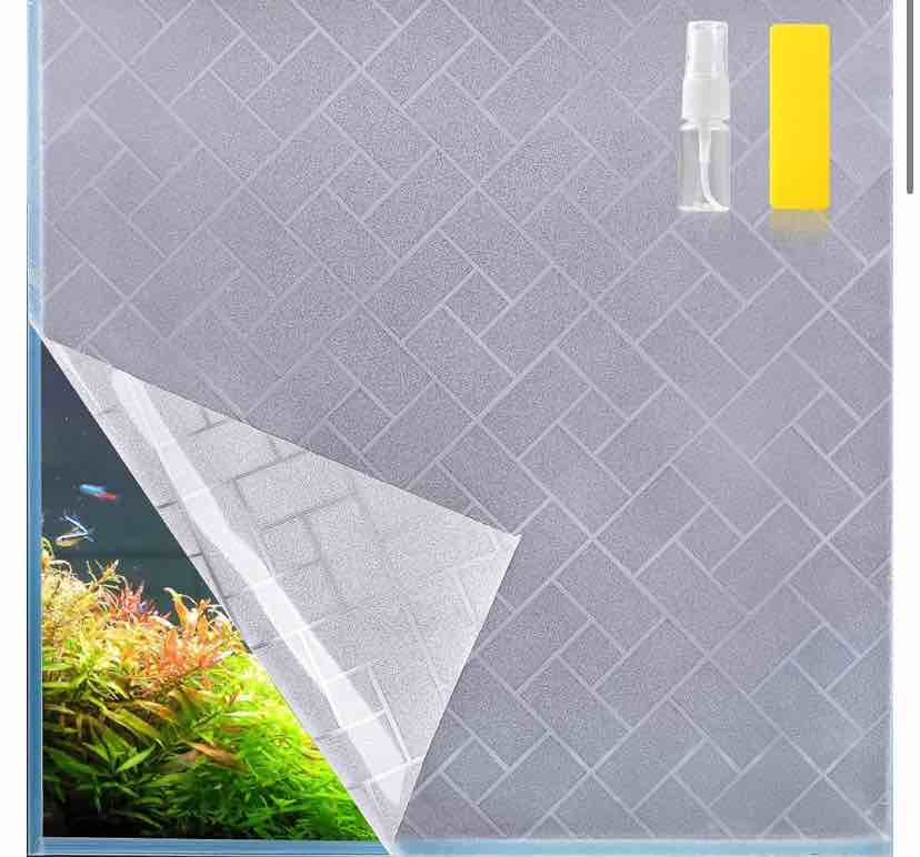 Hygger CO2 Aquarium Background Paper Decor Fish Tank Backdrop Wallpaper Electrostatic Adhesive, No Glue, Easy to Install, Reusable (17.7“H×47.2”L, Grid Transparent