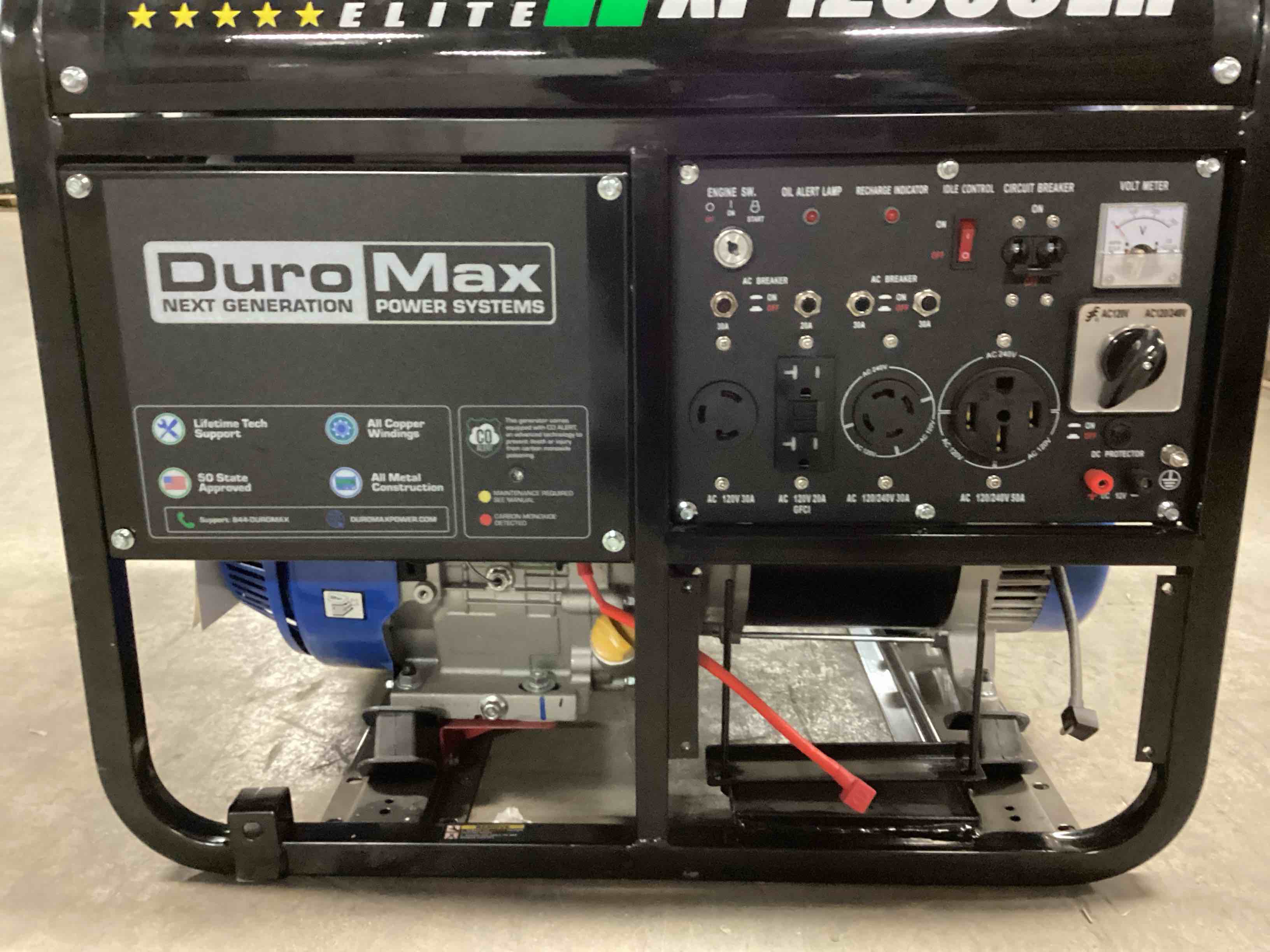 Condition photo showing As Is for DuroMax 12,000 Watt Dual Fuel Portable Generator