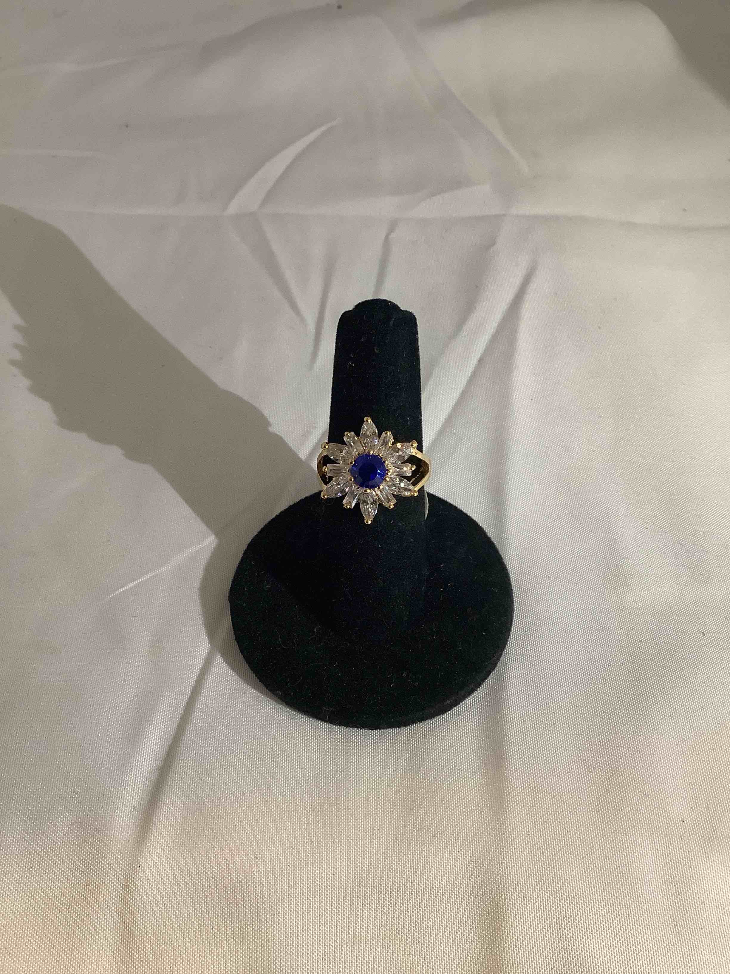 Blue and White CZ Ring