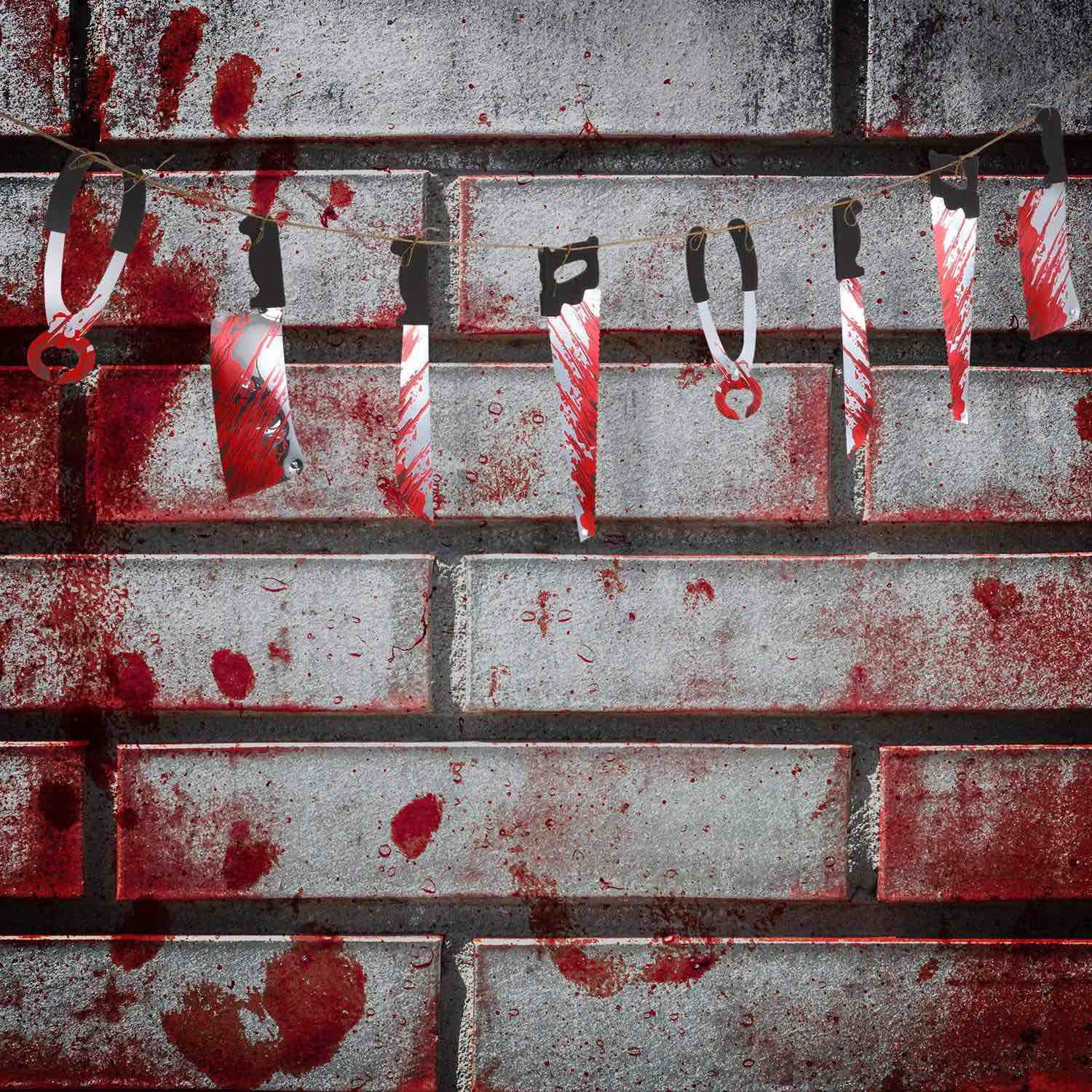 Halloween Blood Knife Decoration Props Banner