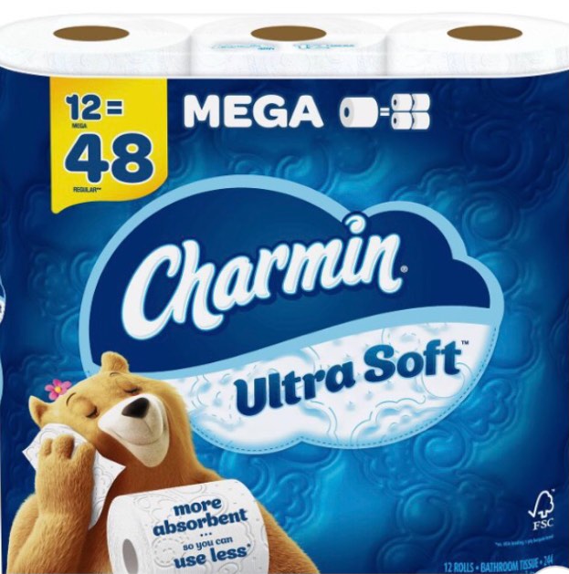 Charmin Ultra Soft Bathroom Tissue, Pack Of 12 Mega Rolls