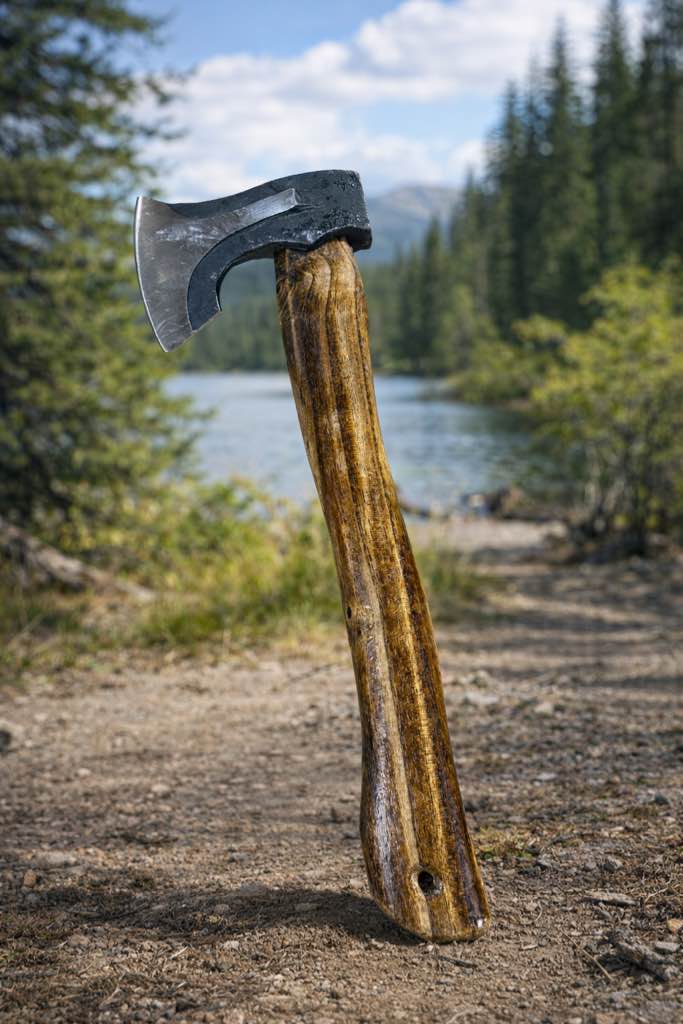 Condition photo showing New/Like New for Axe Camping Hatchet wood handle