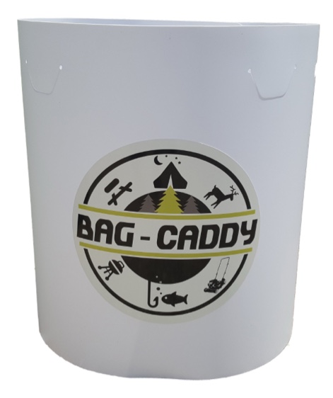 Bag-Caddy Portable Garbage/Storage Bag Frame, White