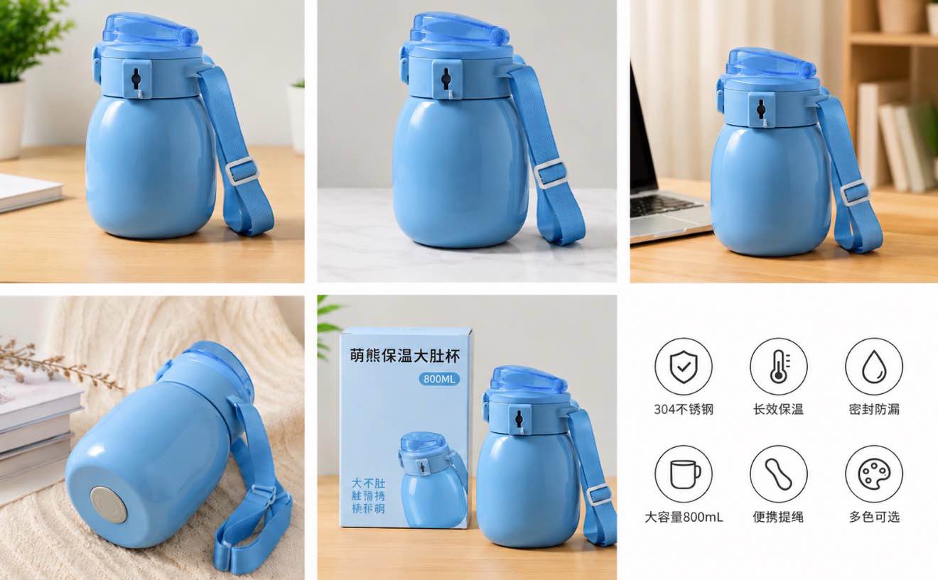 Pot- Bellied Cup 800ml Blue 