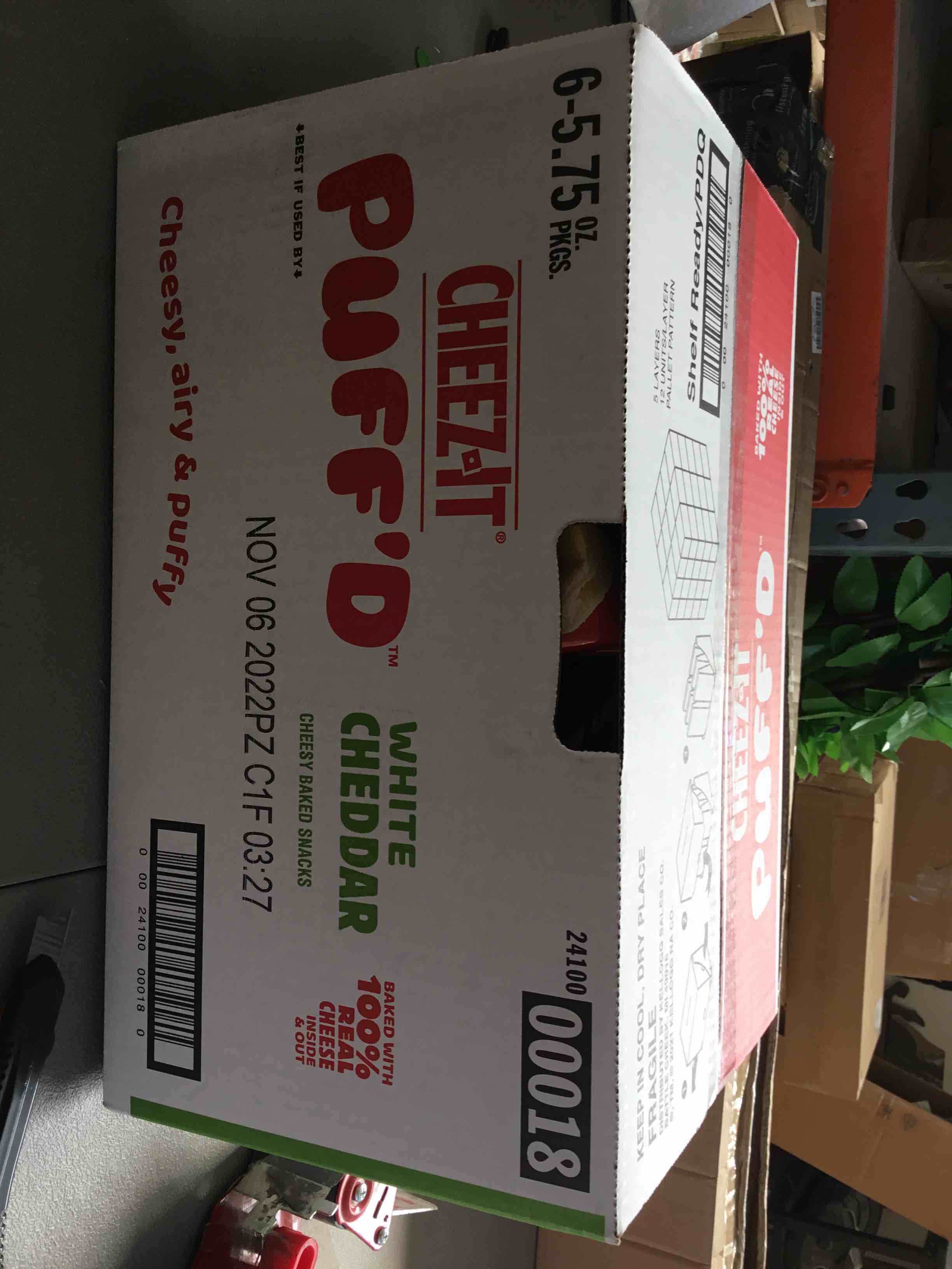 Cheeze It Puffd White Cheddar 6 5.75oz Packages