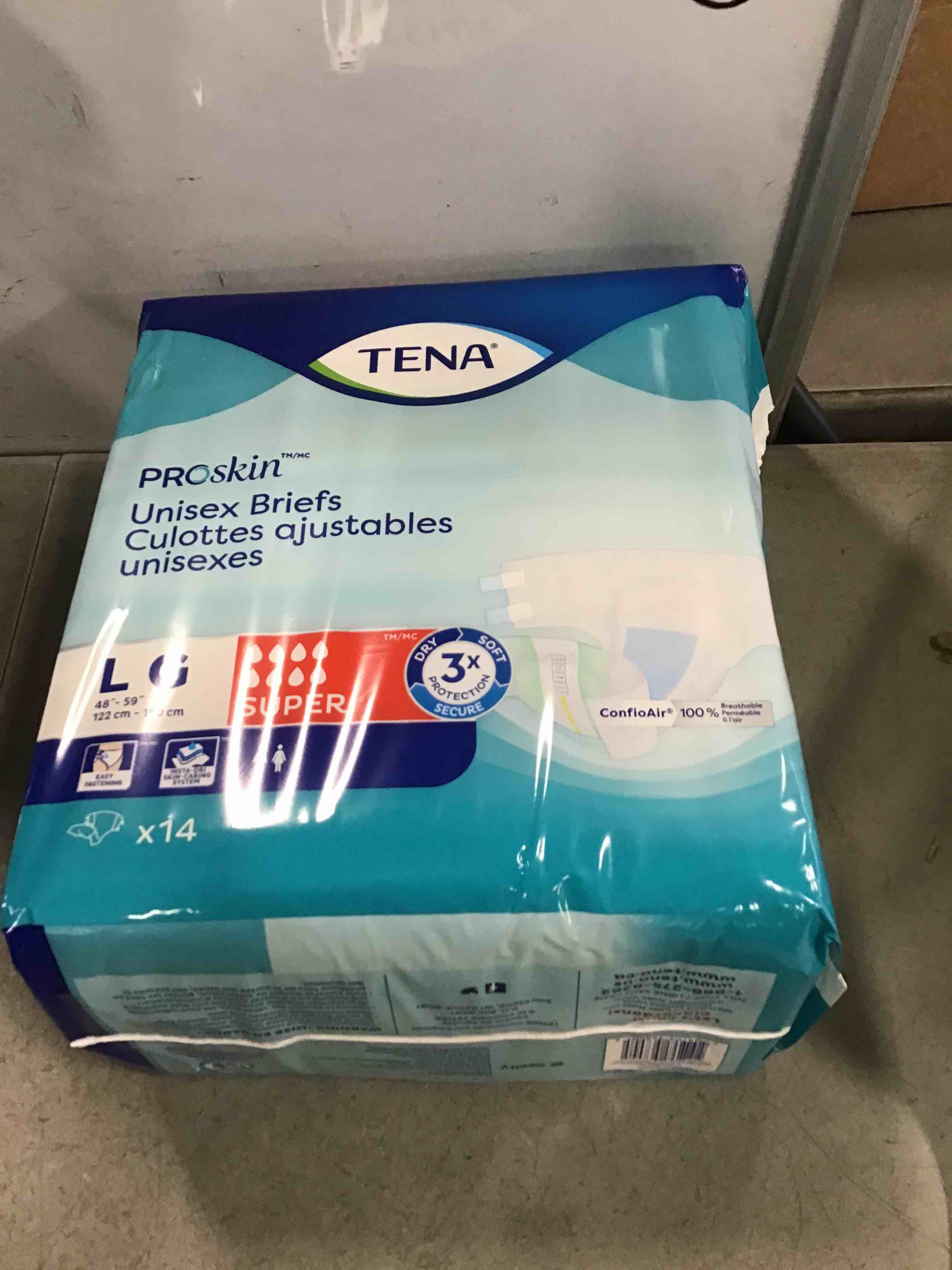 Condition photo showing New/Like New for tena proskin unisex adult diapers incontinence protective underwear large 14 count