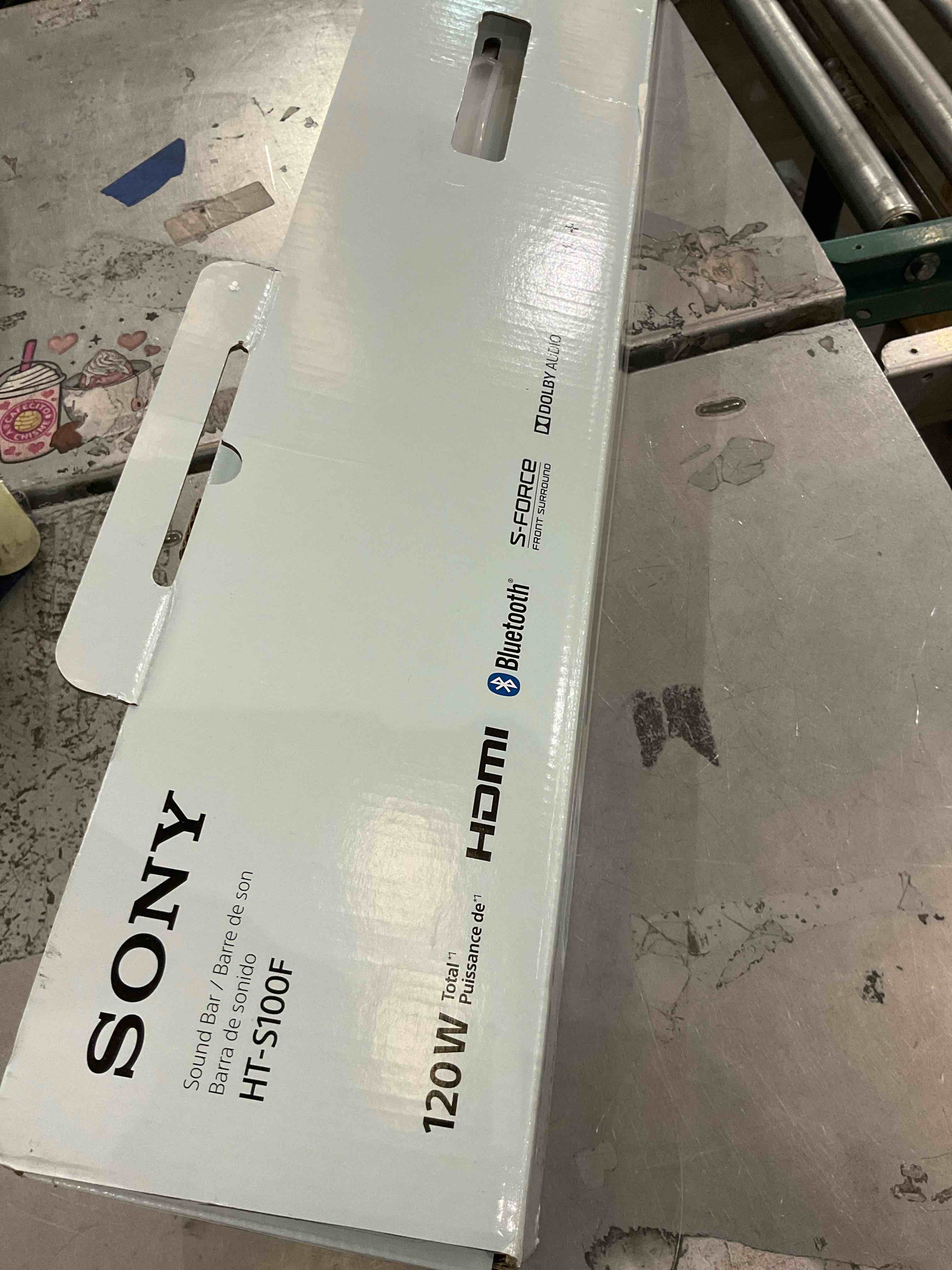 Condition photo showing Good Condition for sony s100f 2.0ch soundbar with bass reflex speaker, integrated tweeter and bluetooth, (hts100f), easy setup, compact, home office use with clear sound black