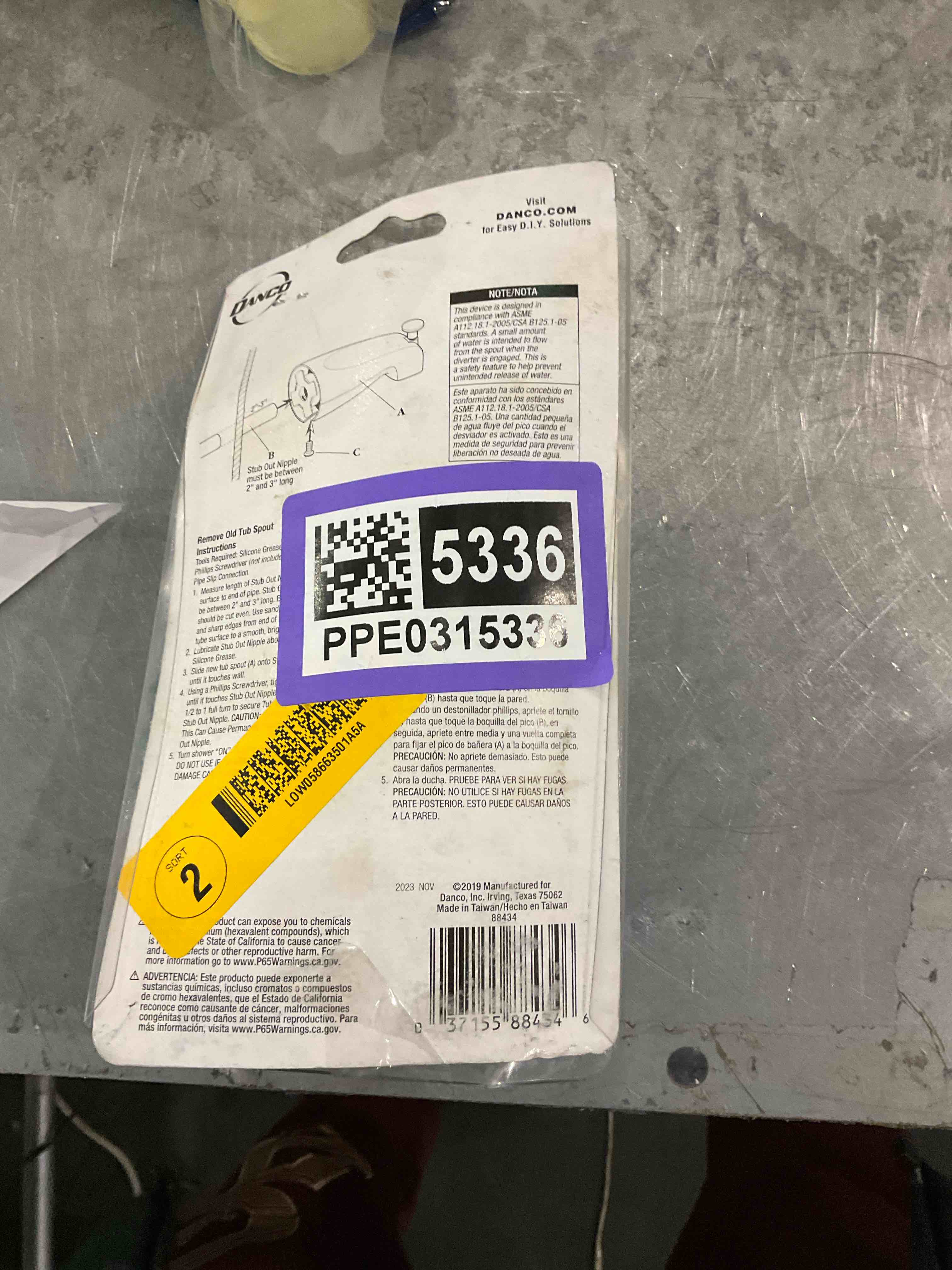 Condition photo showing Good Condition for danco 88434 durable metal diverter spout, chrome, 1/2inch slip connection, 1 set