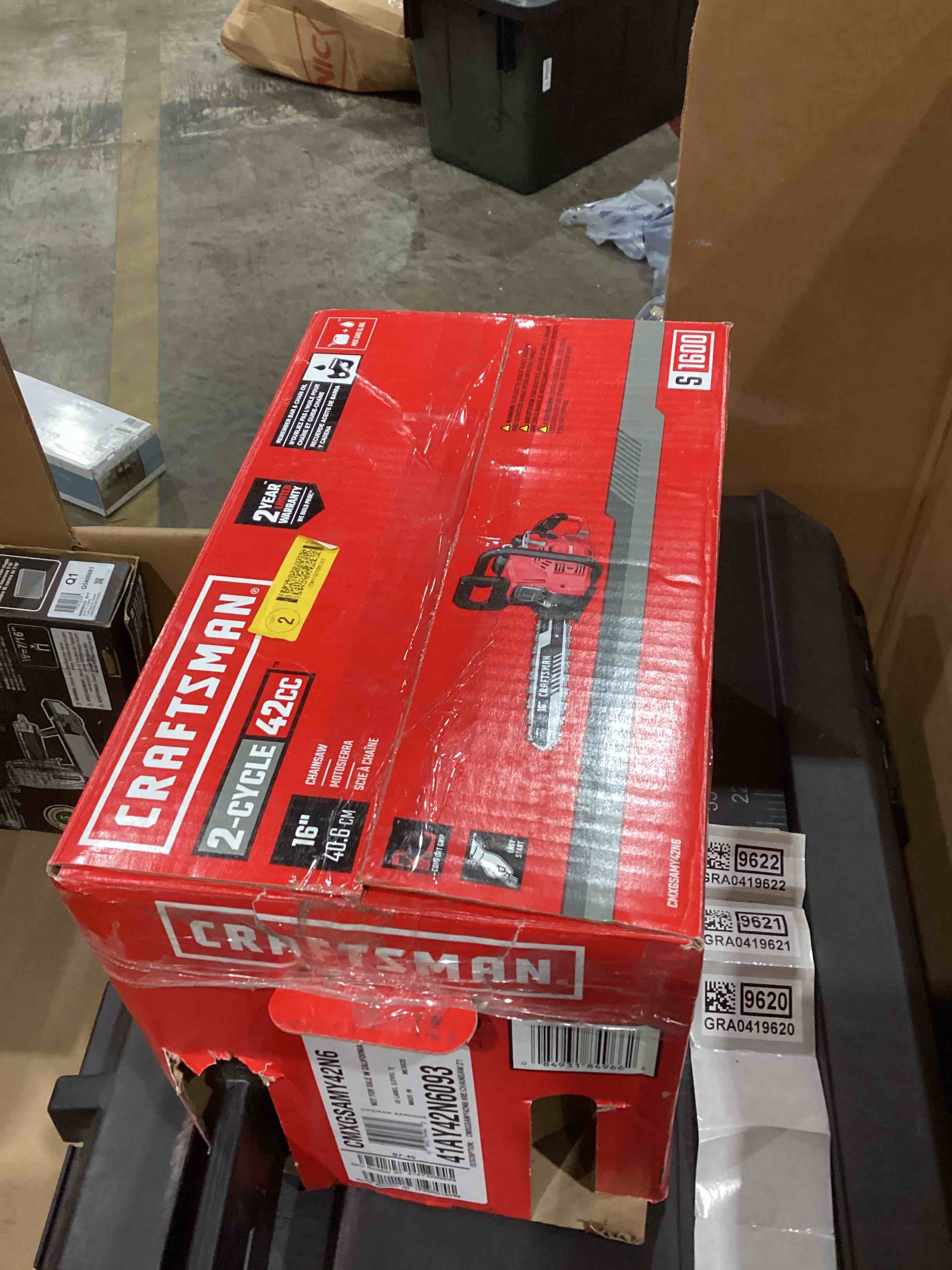 Condition photo showing As Is for craftsman s1600 42-cc 2-cycle 16-in gas chainsaw